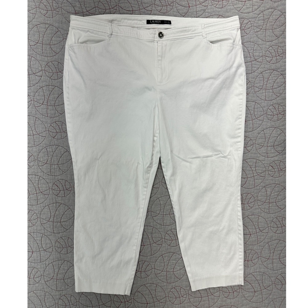 Lauren Ralph Lauren Pants White Cotton Stretch / Women's 22W